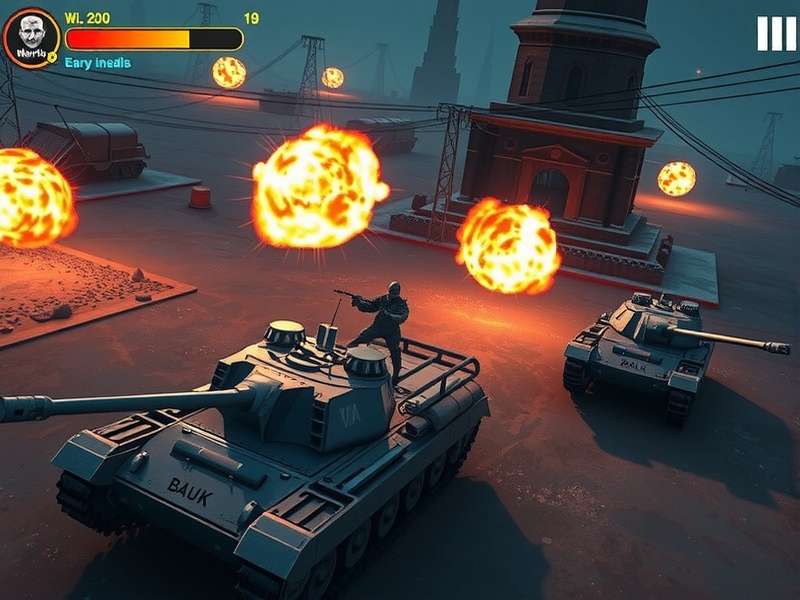 Nehru Tank Nirvana gameplay screenshot showing tanks in battle